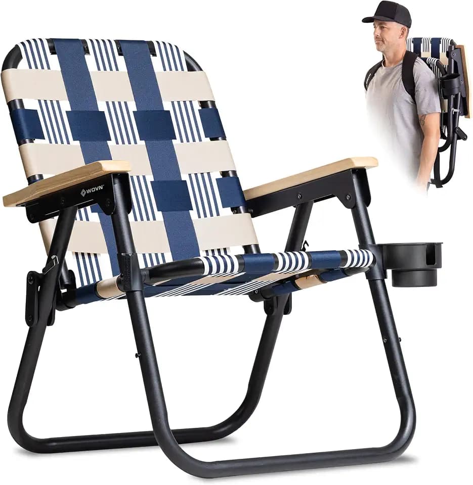 GoSports WOVN Beach Backpack Chair - 9 Styles Available - Premium Folding Camping Chair