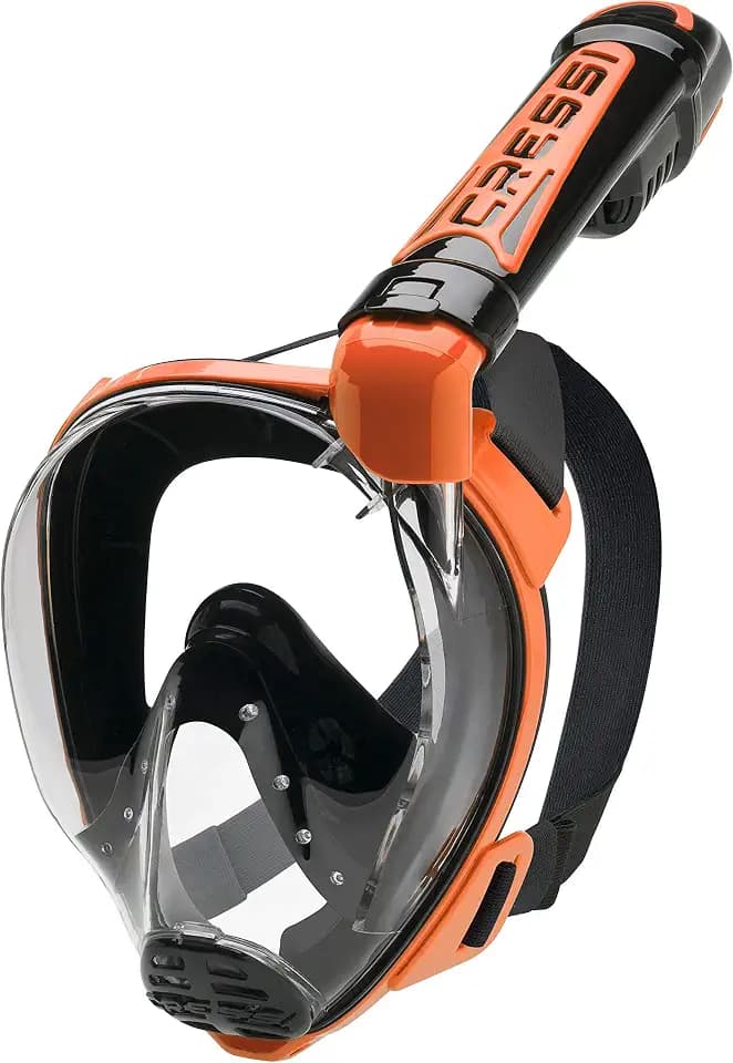 Cressi Adult Snorkeling Full Face Mask - Wide Clear View, Anti-Fog System - Easy Breathing: Safety First - New 2019 - Duke Dry: Designed in Italy: Quality Since 1946