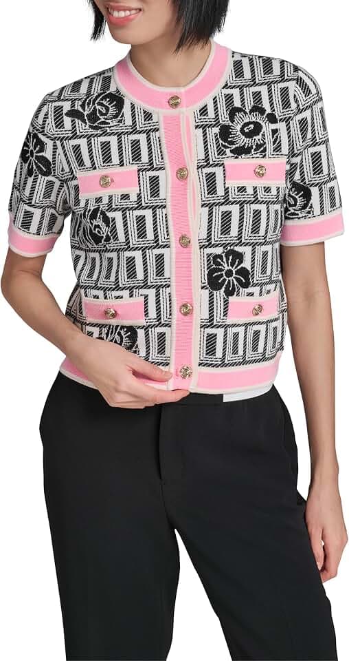 Karl Lagerfeld Women's Bright Cardigan with Floral Detailing