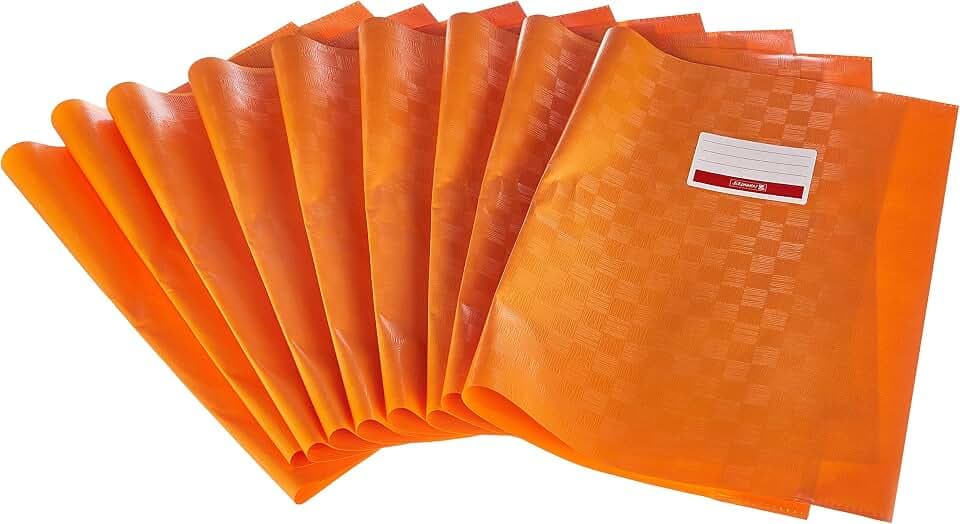 10X BRUNNEN Hefthülle A4 orange Folie mitSchild