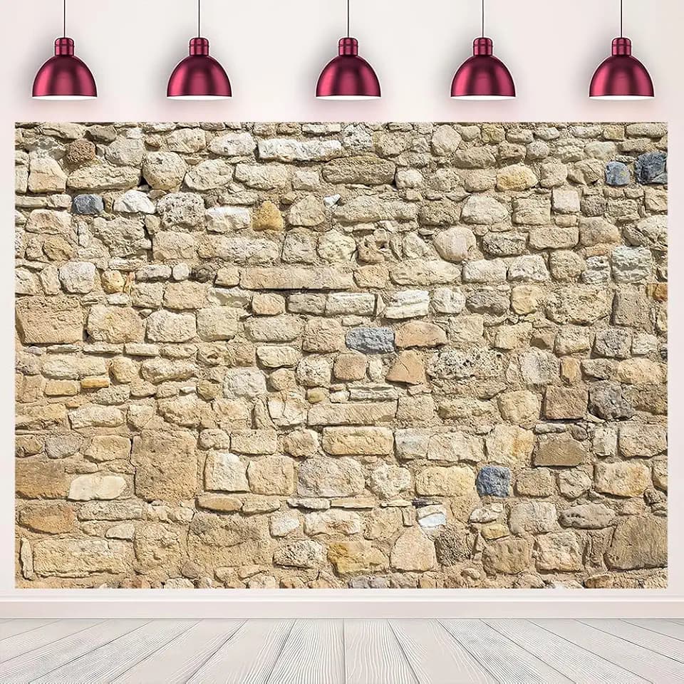 7x5FT Vintage Brick Stone Wall Backdrop Rock Brick Photography Background Party Newborn Decorations Portrait Photoshoot Banner Home Decor Video Booth Studio Photo Props Supplies