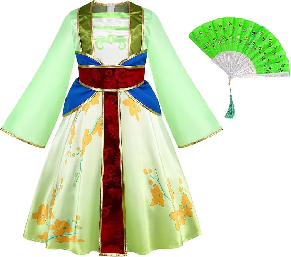 Mulan Costume Dress for Girls,Kids Character Princess Dress