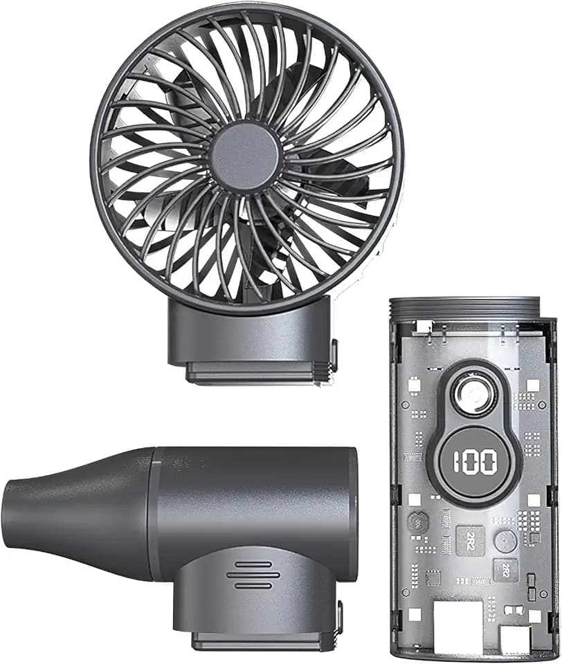 Druckluft-Staubwedel, 100.000 U/min, Hochgeschwindigkeits-Turbo-Lüfter mit 35 m/s Luftstrom, 10.000 mAh Powerbank-Funktion für Computerstäuben und Grillzündung