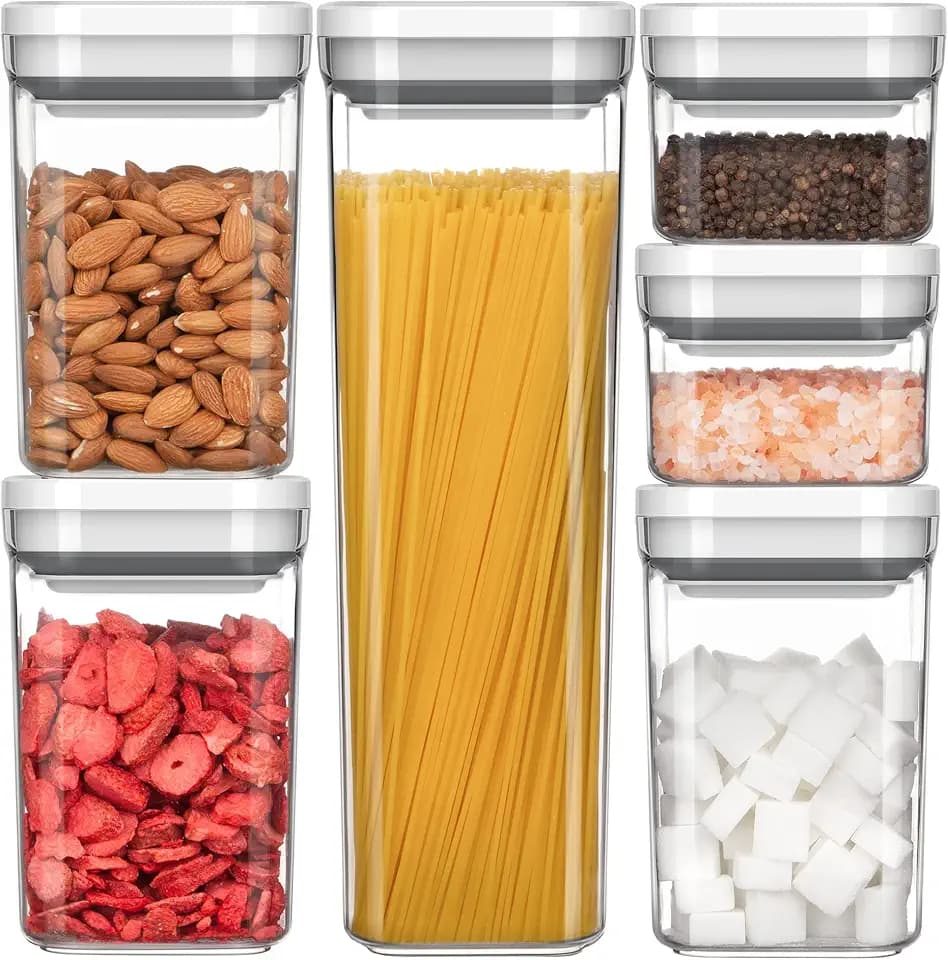 MR.SIGA 6 Piece Airtight Food Storage Container Set for Pantry Organization