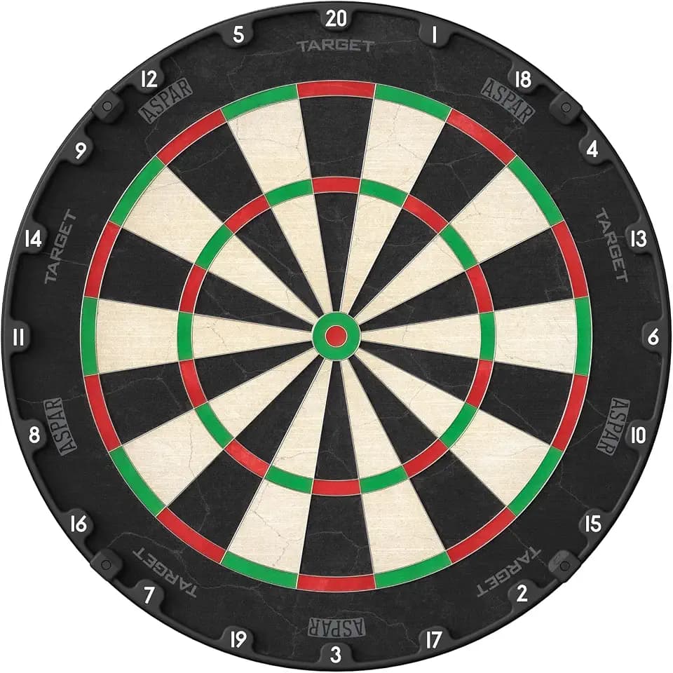Target Darts Aspar Dartscheibe | Steel Tip Dartboard mit selbstheilendem Sisal, drehbarem Zahlenring und dünnem Draht | Turnier-Dartscheibe in Wettkampfgröße | Darts Zubehör
