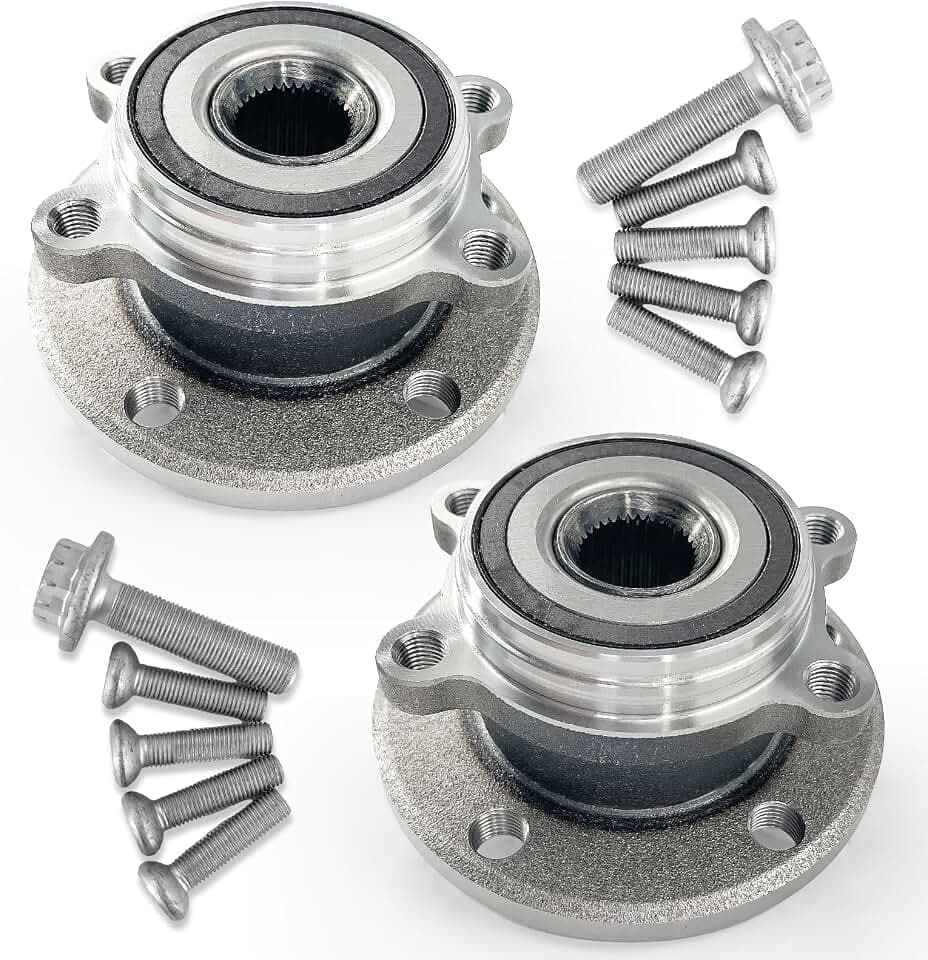 Pair 513253 FWD/AWD Front Wheel Bearing Hub Assembly Compatible with Audi A3 Q3 TT, Hub Bearing for VW Beetle CC EOS Golf GTI Jetta City Passat 06-22, R32 Rabbit 06-09, for Tiguan 09-17, 5 Lug w/ABS