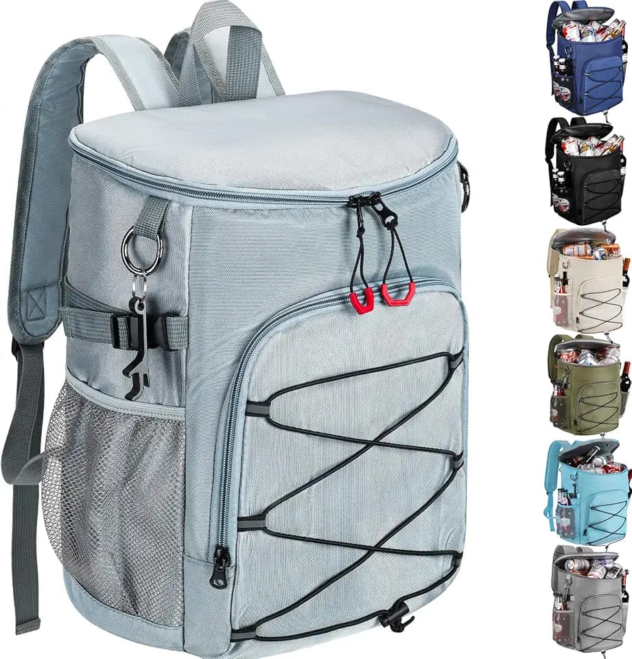 Cooler Backpack 30 Cans,Portable Backpack Coolers Insulated Leak Proof,Made with Water-Resistant 900D Oxford Lightweight Cooler Bag for 12h Hot/Cold Retention