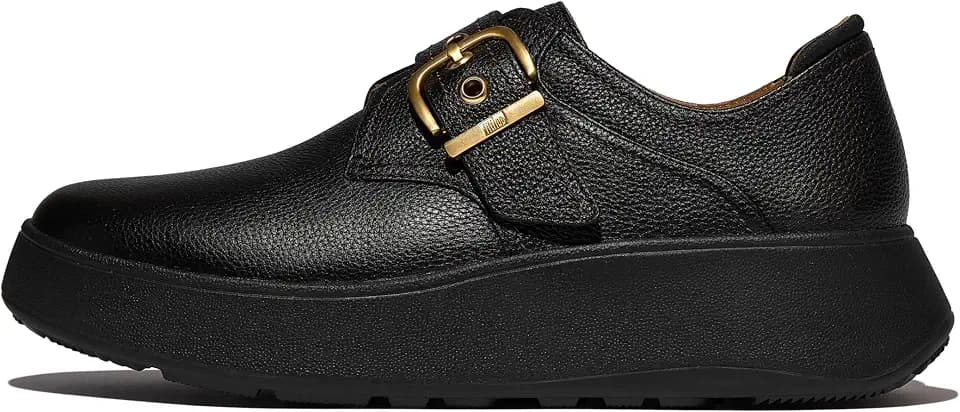 Fitflop Damen F-Mode Stitch Tumbled-Leather Monk Strap Shoes Mönch-Schnallenschuh