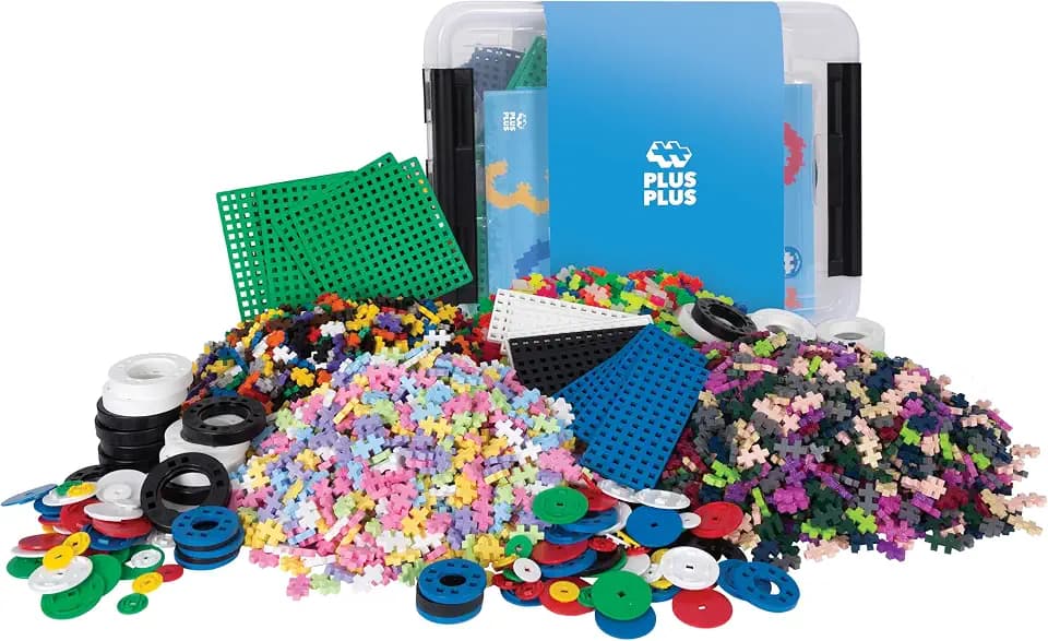 Plus-Plus 9603903, Geniales Konstruktionsspielzeug, Kreativ-Bausteine Box, großer Mix, 4000 Teile