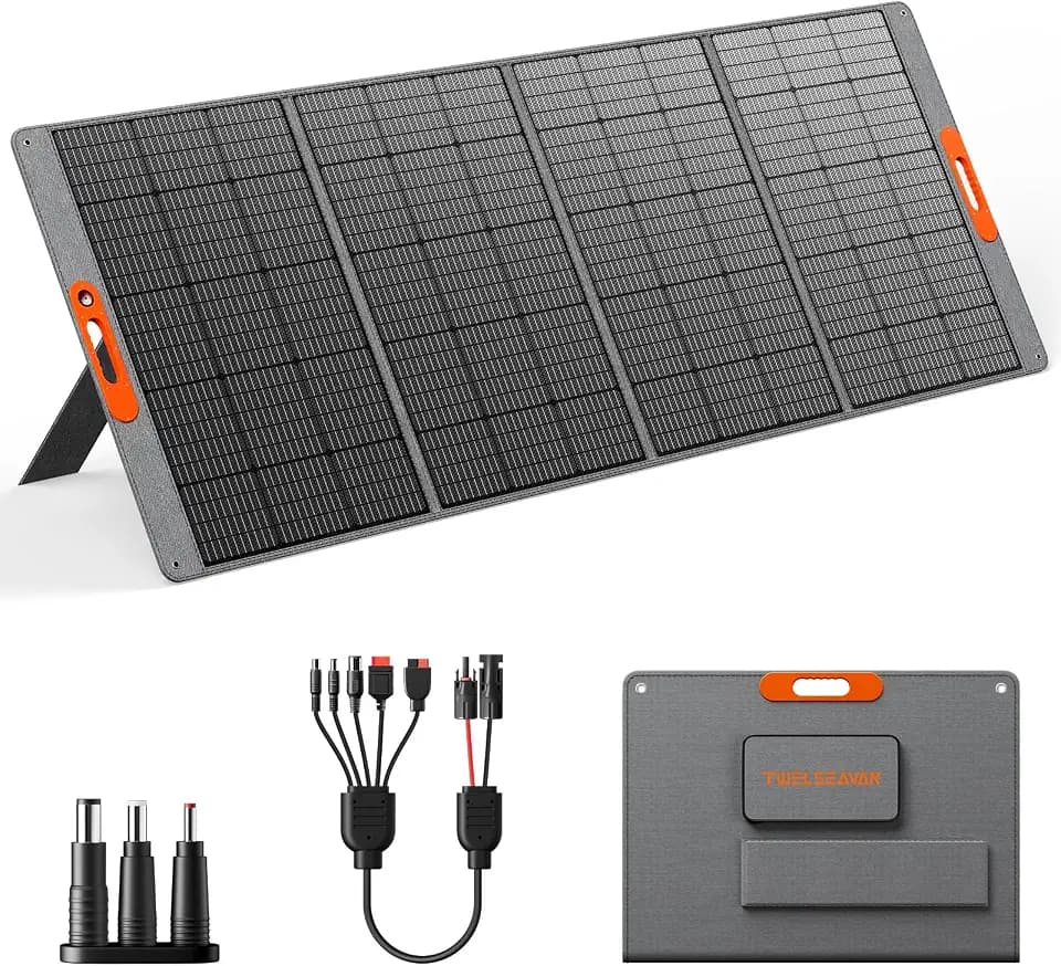 400W Portable Solar Panel for Power Station, 24% High Efficiency Lightweight ETFE Foldable Solar Panel Charger, MC4 Output, IP65 Waterproof, for Outdoor Camping, RV, Emergency Power Supply
