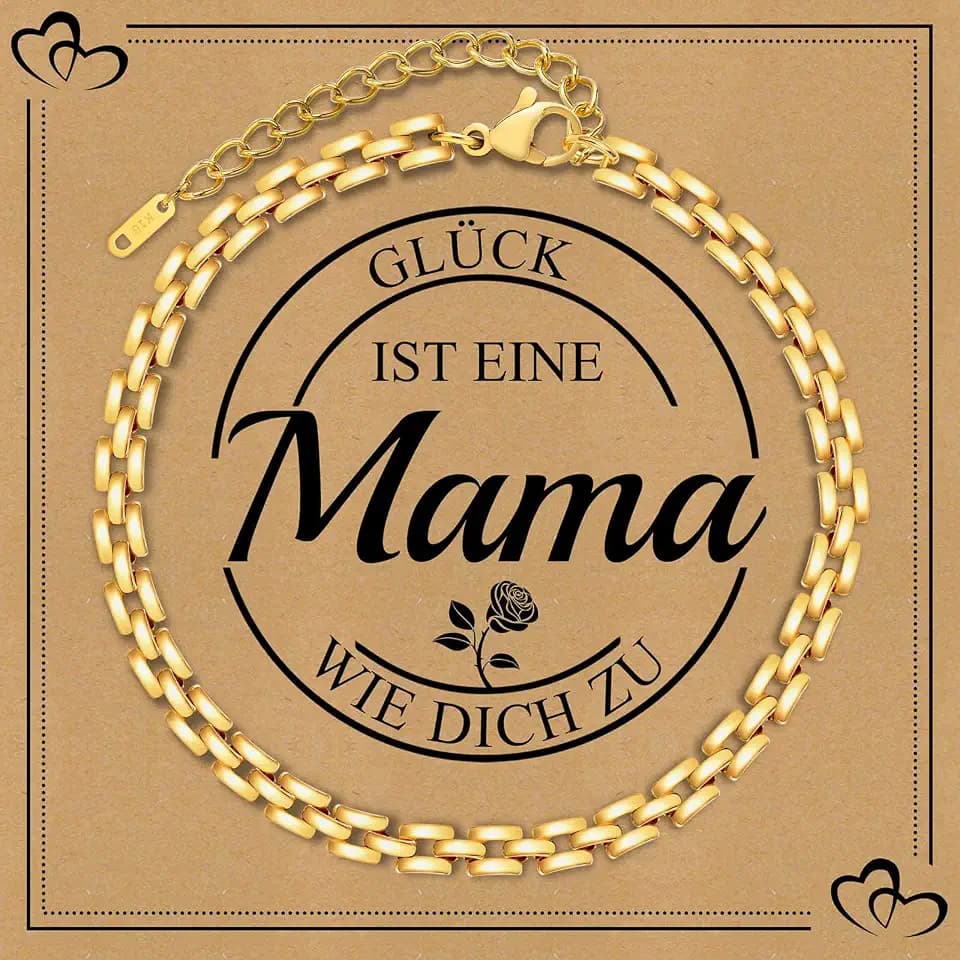 Gamtic Geschenke für Frauen Damen Armband - Verstellbar Edelstahl Link Armband 18K Vergoldet Ketten Armbänder mit Nachrichtenkarte Mode Damenschmuck Geschenk für Freundin Mutter Tochter Schwester