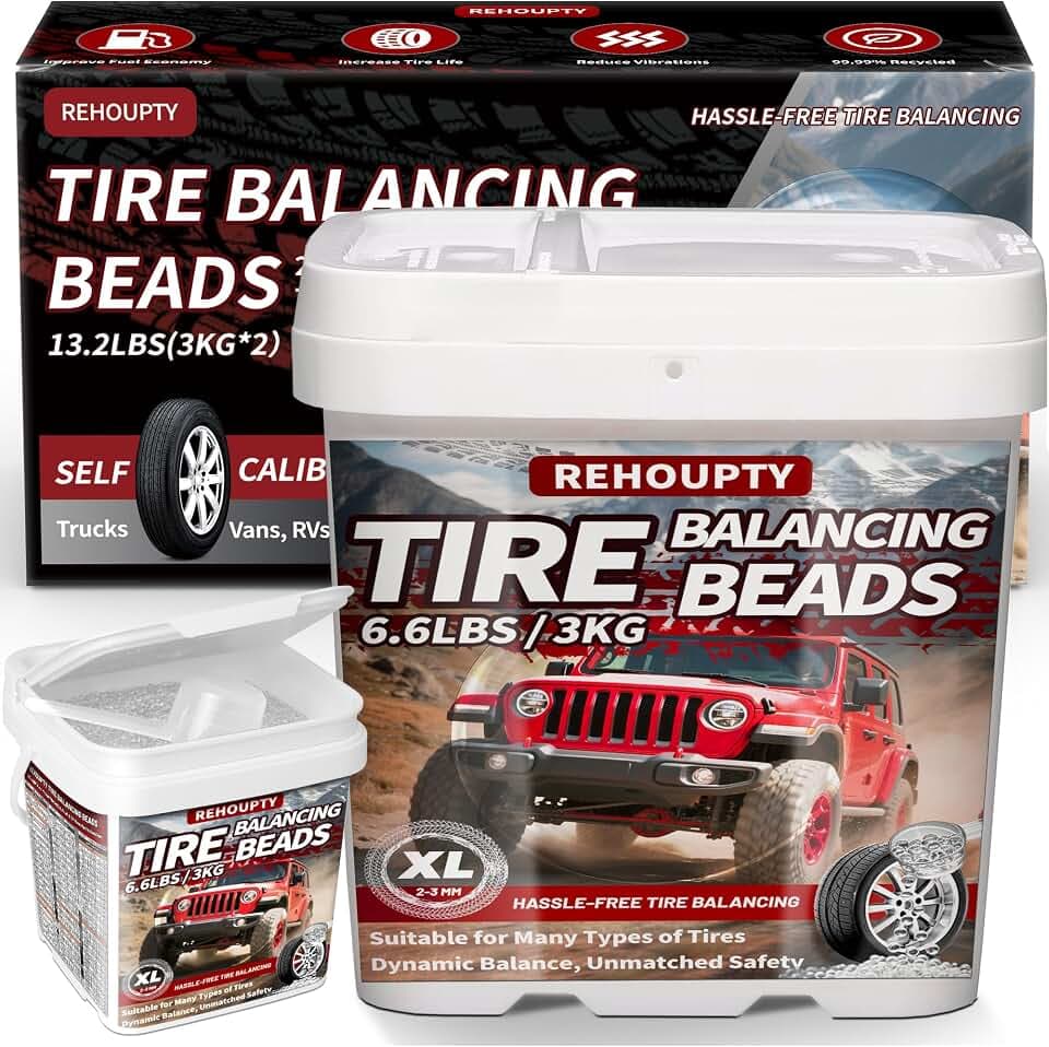 Tempered Glass Tire Balancing Beads, Wheel Balance Solution with Scoop