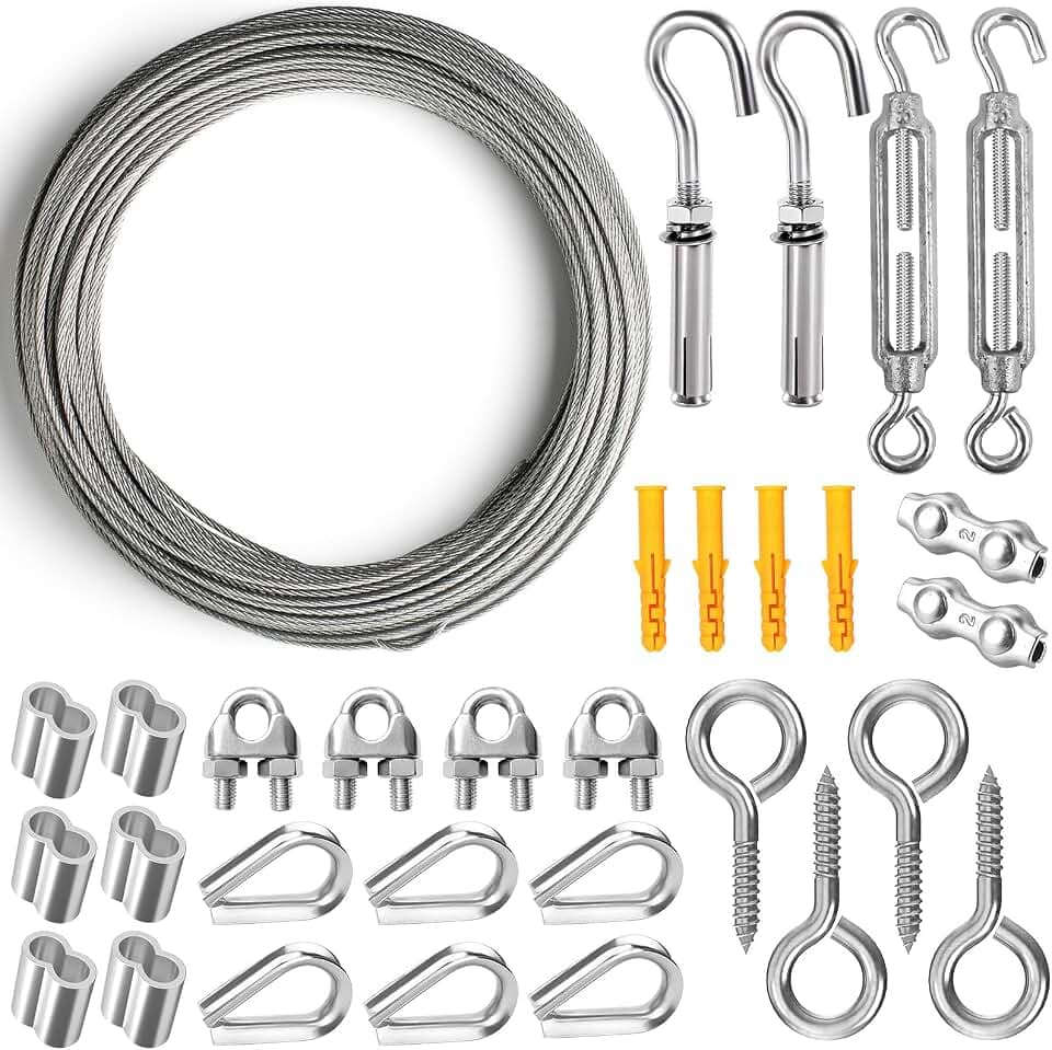 Samulee 15M Drahtseil 2mm, 304 Edelstahl Drahtseil Spanndraht für Balkon