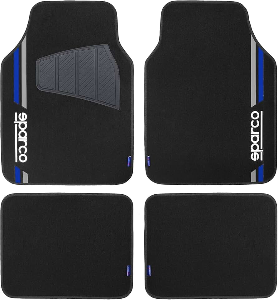 SPARCO SPCF508BL Set Teppiche schwarz blau 4er-Set,