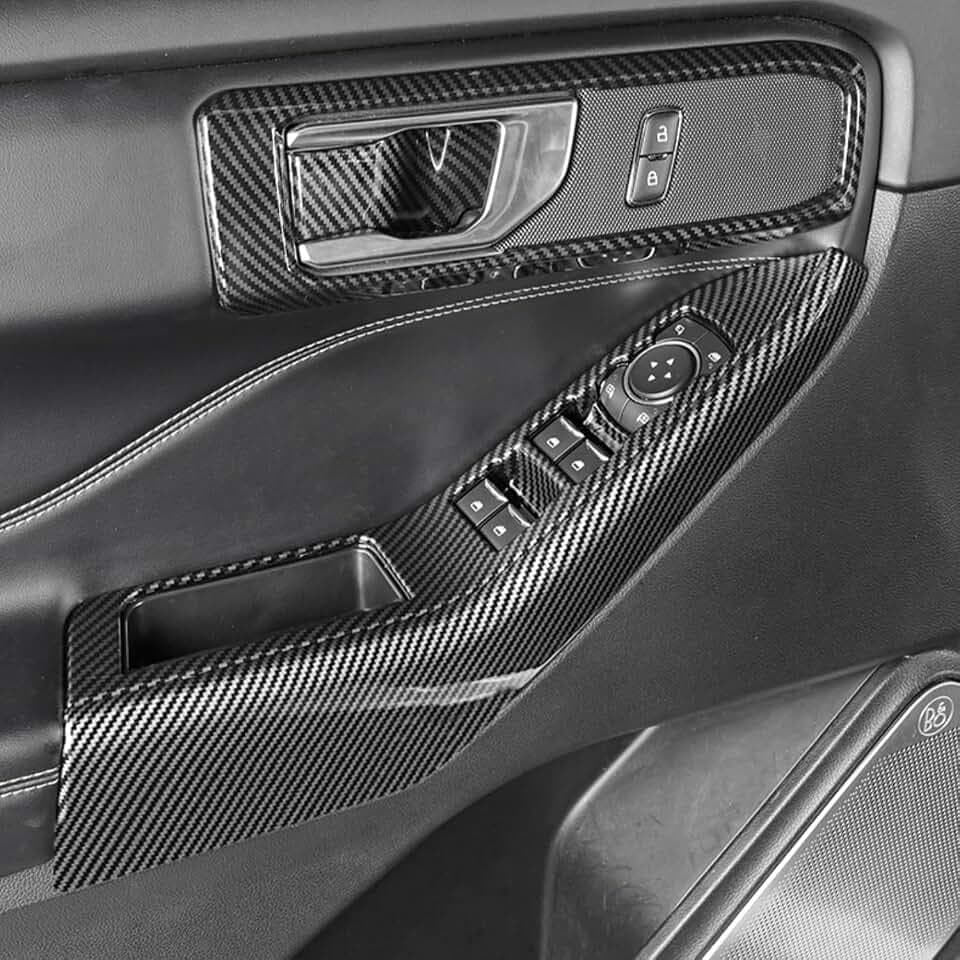 Interior Door Side Armrest Cover for Ford Explorer ST Sport XLT - Set of 8 ABS Carbon Fiber, Protect & Decorate, Custom Fit, Anti-Scratch, for Ford Explorer 2020 to 2024 Accessories