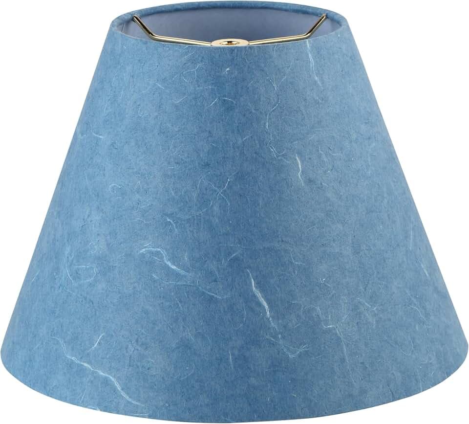 Aspen Creative 32641 Transitional Empire Shape Spider Construction Lamp Shade in Denim Blue, 6" Top x 12" Bottom x 9" Slant Height