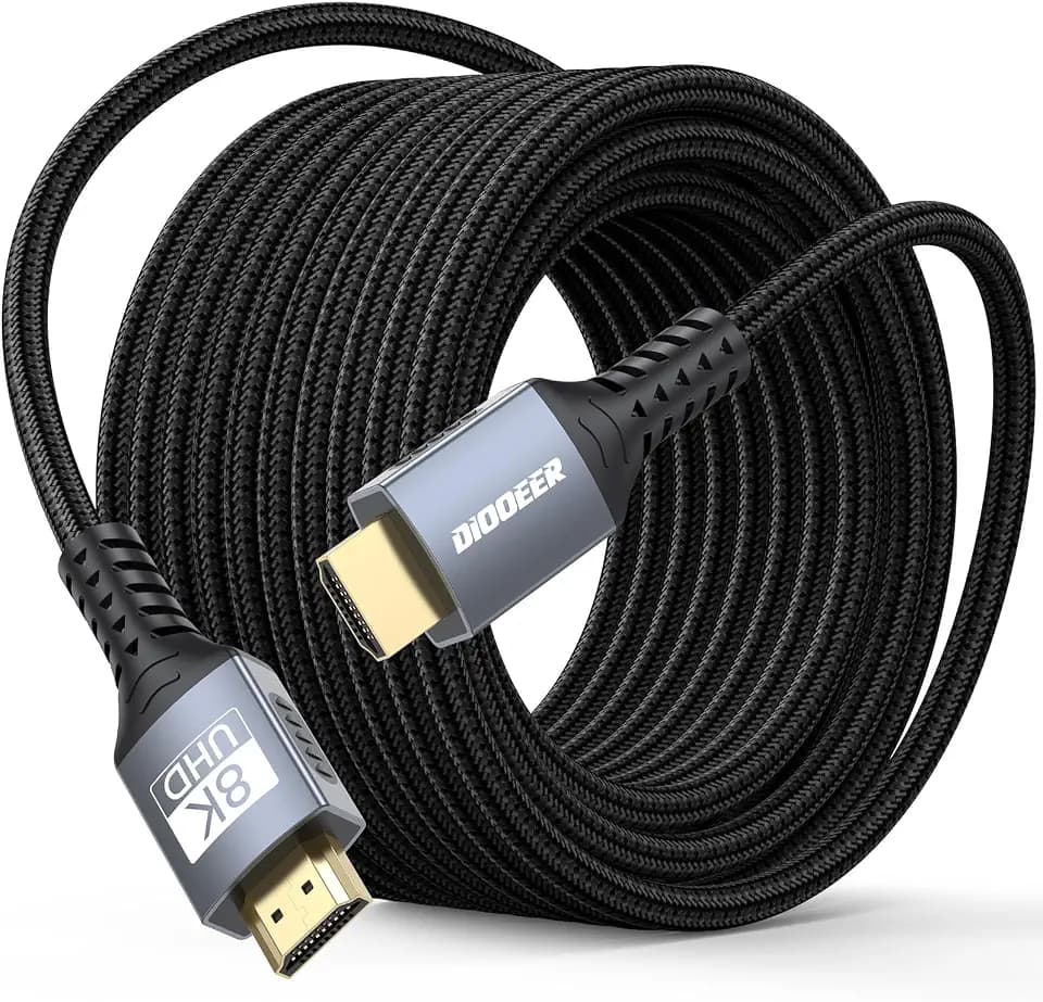 Long HDMI Cable 25 FT, 8K HDMI 2.1 Cord 48Gbps Ultra High Speed