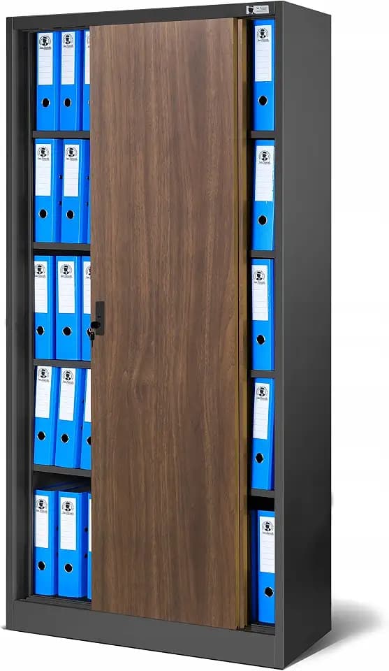 Jan Nowak Aktenschrank Büroschrank Metall mit Schiebetüren 185x90x40 cm