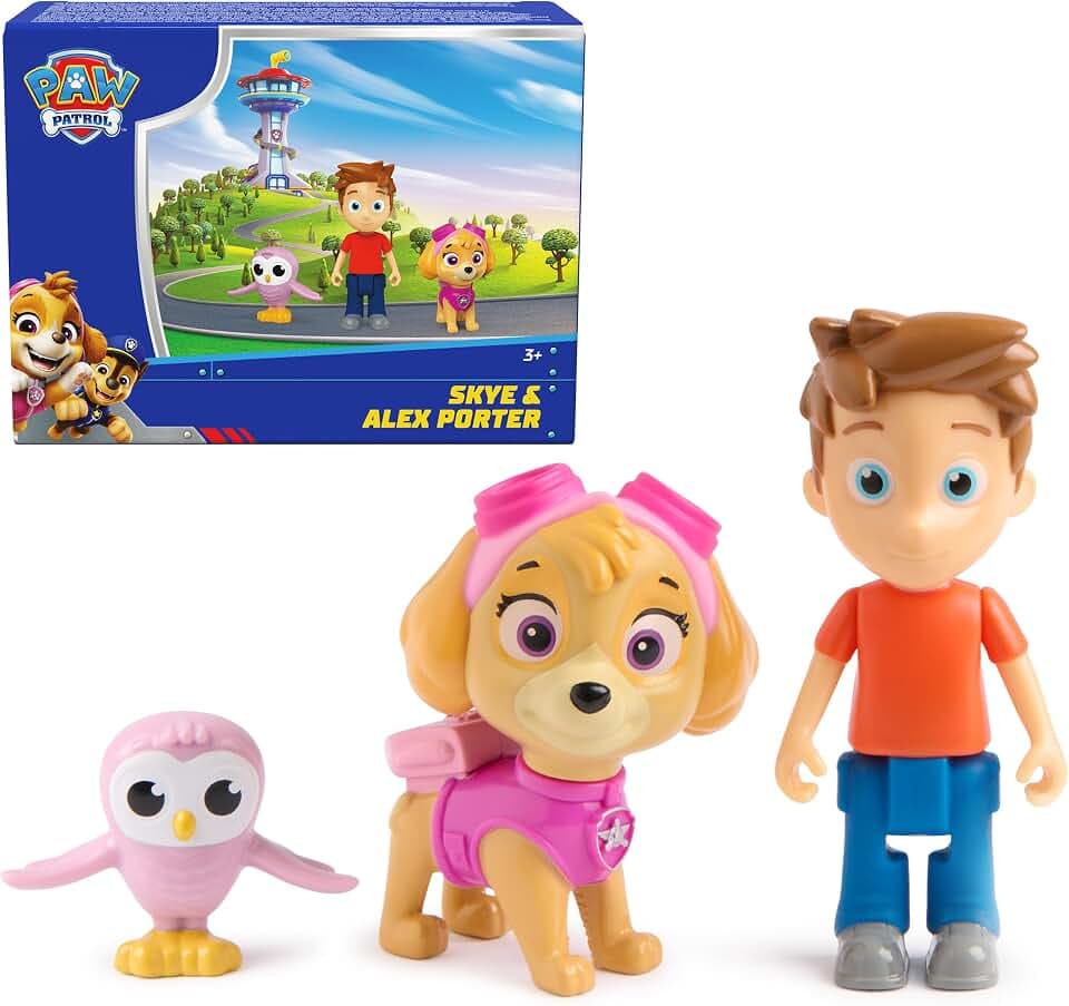 Paw Patrol Skye and Alex Porter Figure Pack with Lil Hootie Toy