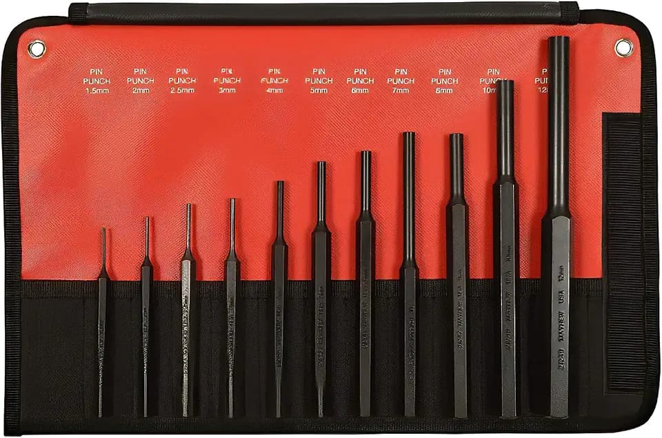 Mayhew 66253 11-Piece Hardened Steel Pin Punch 11 Piece Metric