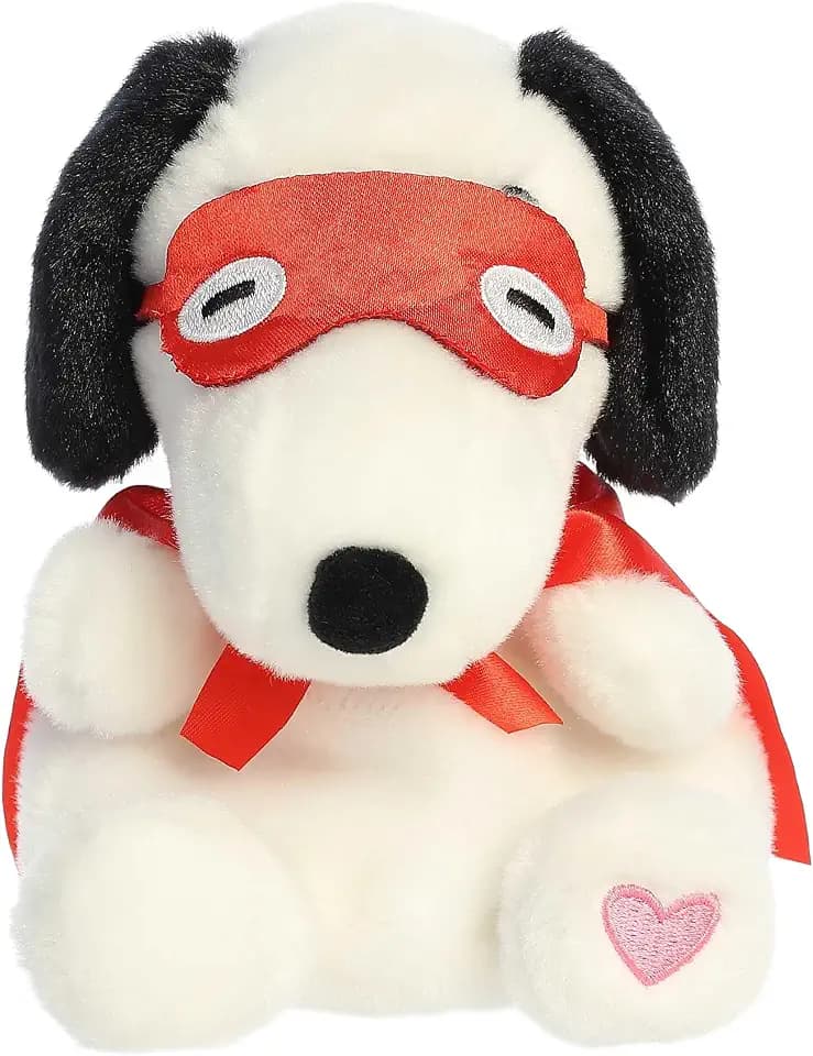 Aurora® Adorable Peanuts® Palm Pals™ Snoopy Kissing Bandit Stuffed Animal - Officially Licensed Toys for All Snoopy Fans - Nostalgic Gift for Adults and Birthday Celebrations - White 6 Inches