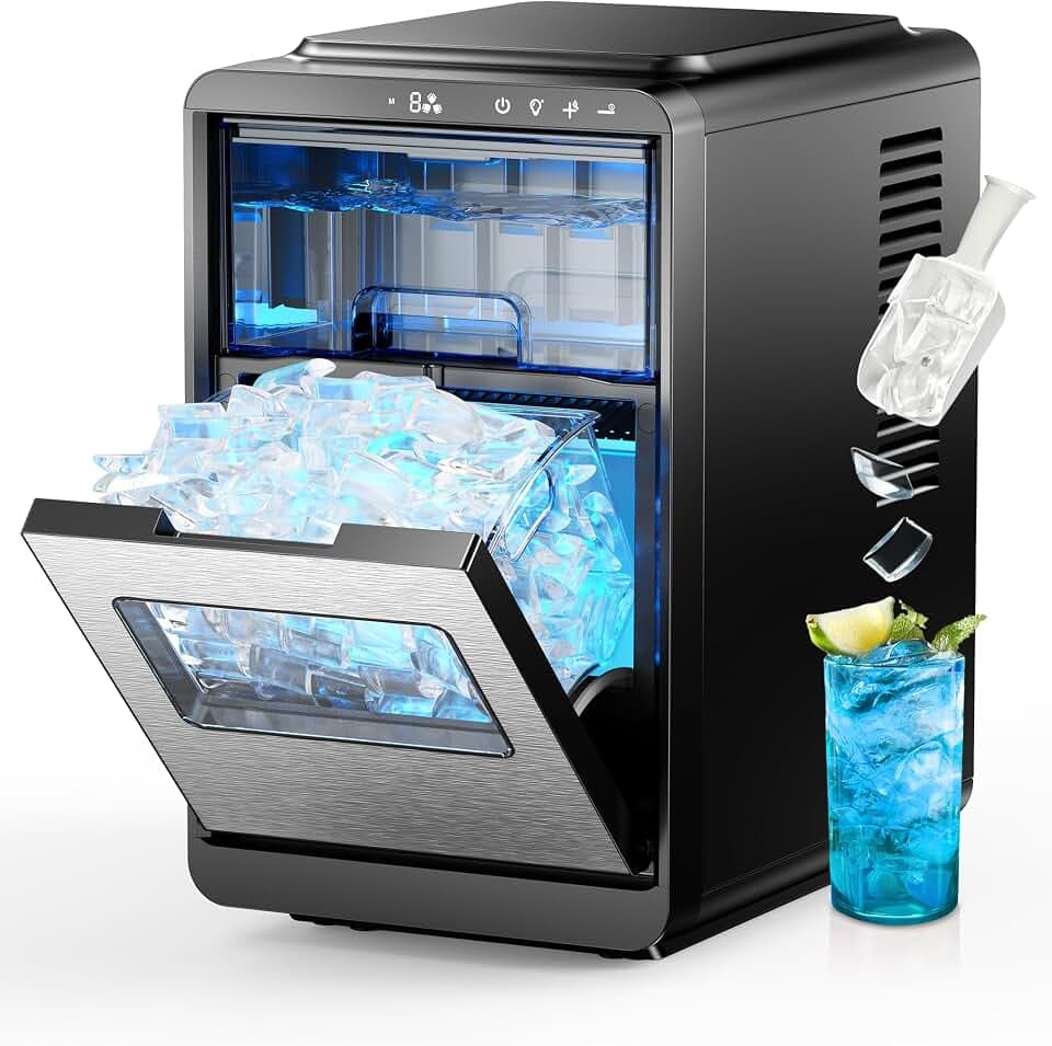 Countertop Ice Maker with Self-Cleaning, Ice Maker for Home Bar