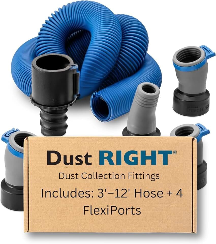 Rockler Dust Right FlexiPort Expandable Power Tool Hose Kit 3-12 Ft