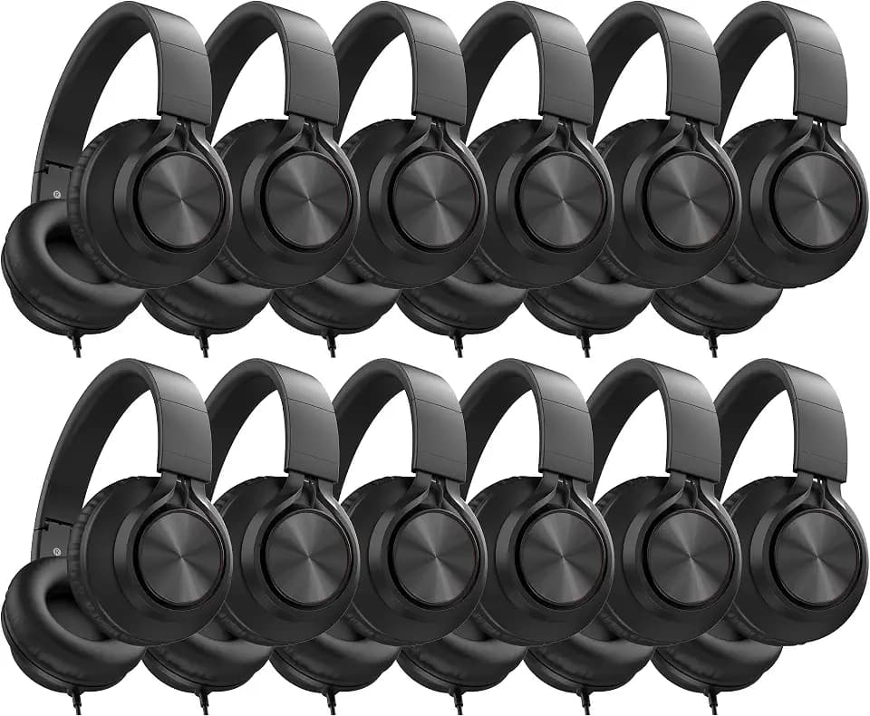 AILIHEN Kids Headphones Wired 12-Pack Bulk for School K-12 Students