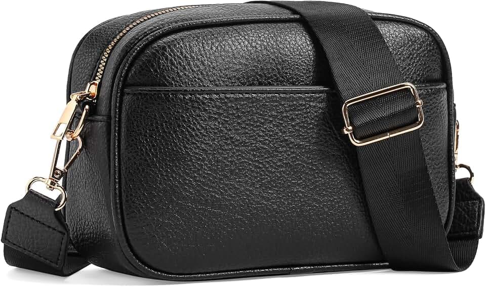 GAEKEAO Small Crossbody Bag for Women Trendy Triple Zip Purses Vegan Leather Shoulder Handbag with Adjustable Wide Strap