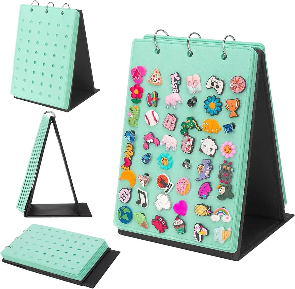 PACMAXI Shoe Charm Holder Organizer, Shoe Charms Display Book Pages