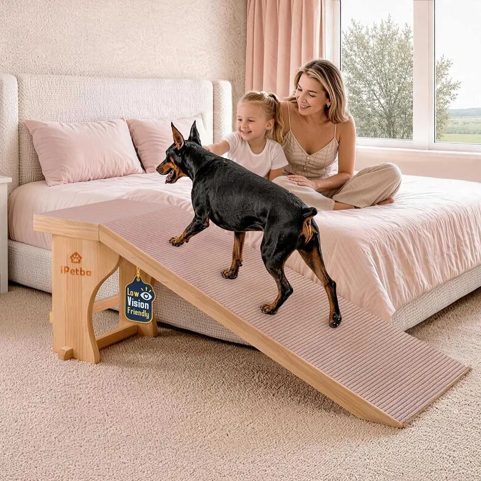 Large Dog Ramp for Bed with Platform, Joint & Spine Support