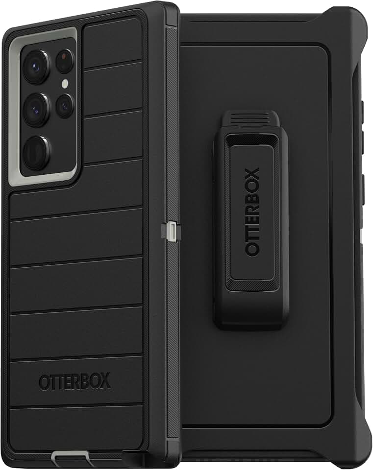 OtterBox Samsung Galaxy S22 Ultra (Only) - Defender Series Case - Graphite Shadow (Black & Grey) - Holster Clip Included - Screenless - Rugged & Durable - with Port Protection - Non-Retail Packaging