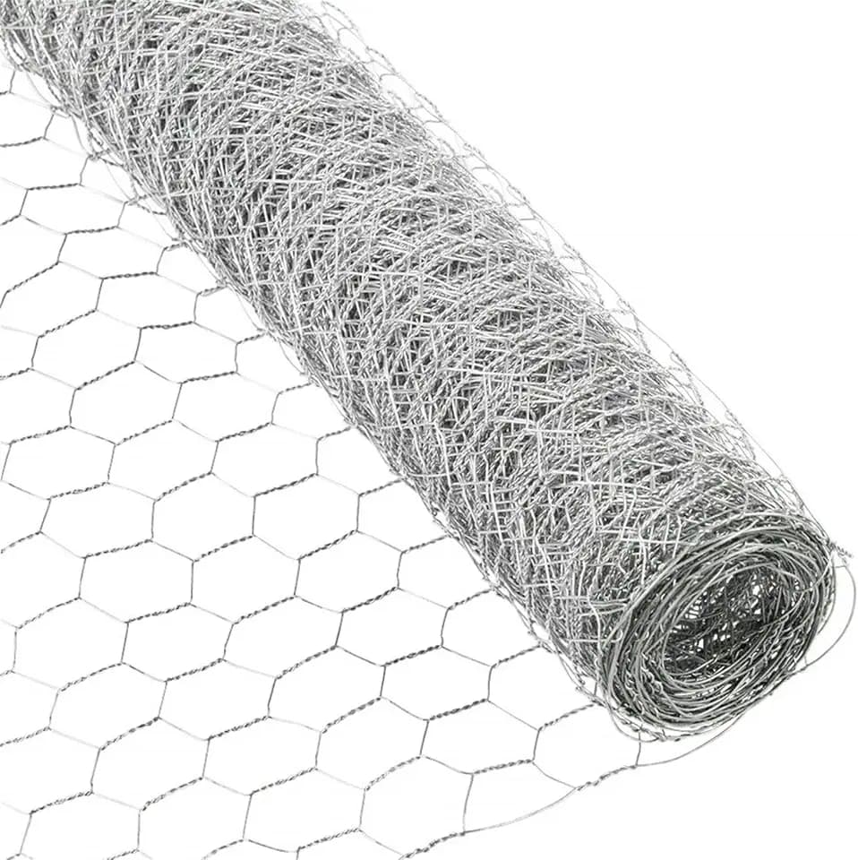 HOSTIC 4FTx150FT Chicken Wire Netting, Galvanized Wire, Hexagonal Fencing