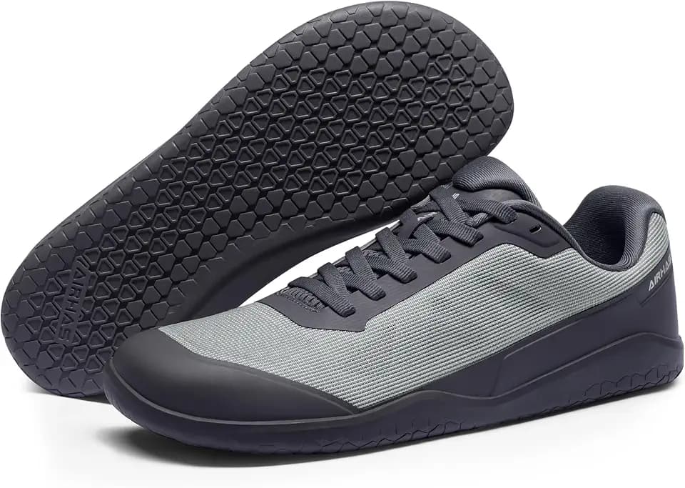 AIRHAS Men's Barefoot Training Shoes Zero Drop Minimalist Sneakers Anatomical Toe Design for Weightlifting and Fitness