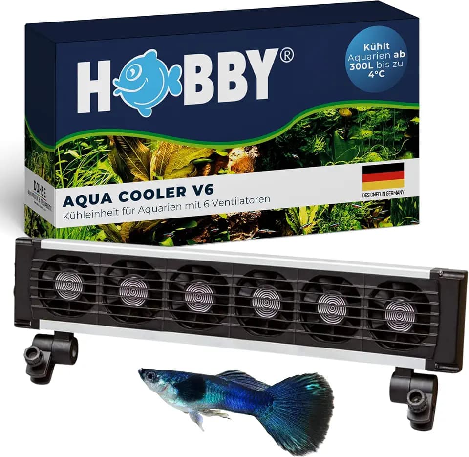 HOBBY Aquaristik Aqua Cooler V6 I Kühleinheit für Aquarien ab 300L I leise Aquarienkühlung mit 6 Ventilatoren I effektive Temperaturkontrolle I geeignet für Süßwasser- und Meerwasseraquarien