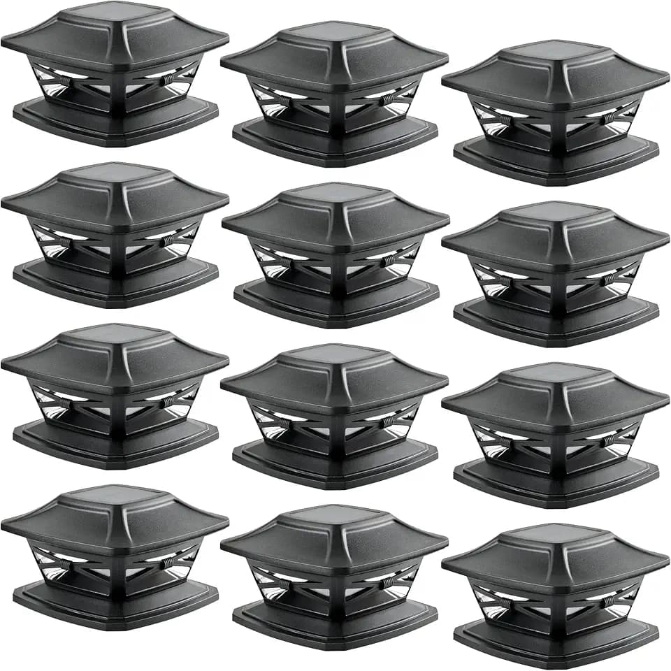 Davinci Flexfit Solar Outdoor Post Cap Lights, 4x4 5x5 6x6, Bright LED 12PK