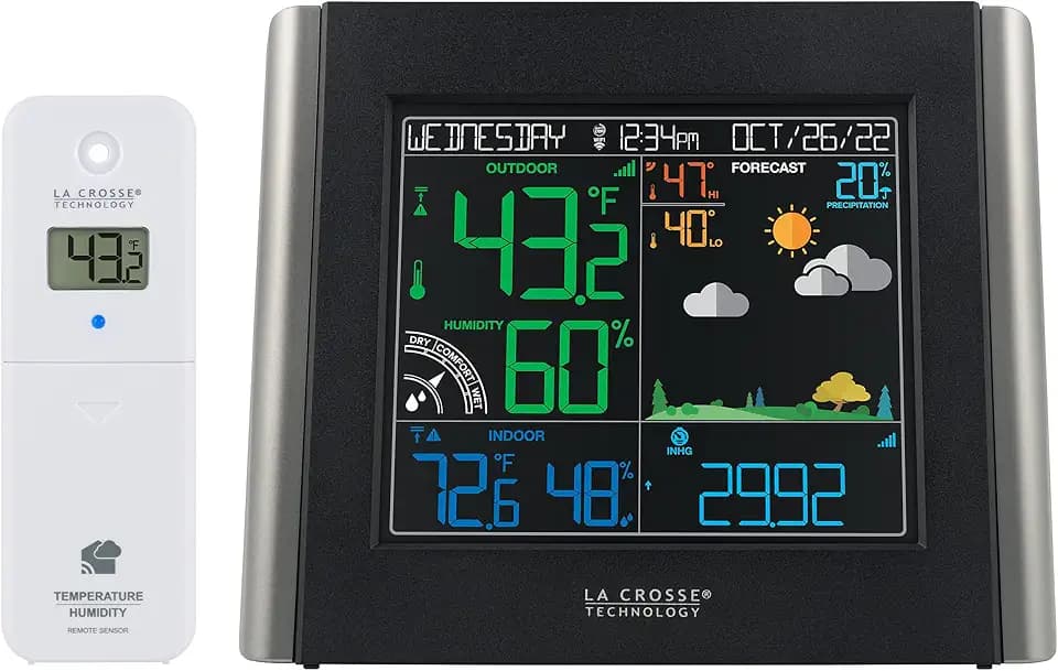 La Crosse Technology V11-TH Color Wireless WiFi Weather Station…
