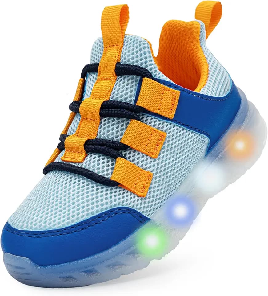 YESKIS Toddler Light Up Shoes Boys Girls Slip On Walking Sneakers