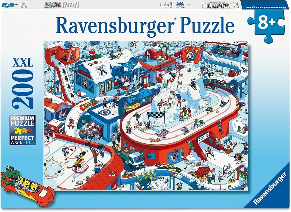 Ravensburger Kinderpuzzle 12004265 - Trubel im Winterdorf - Wimmel-Puzzle mit 200 großen Teilen, für Kinder ab 8 Jahren