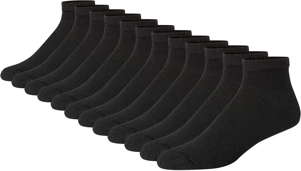 Hanes Men's Double Tough Ankle Socks | Moisture Wicking Socks, Multipack