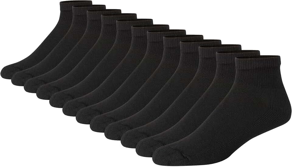 Hanes Men's Double Tough Ankle Socks | Moisture Wicking Socks, Multipack