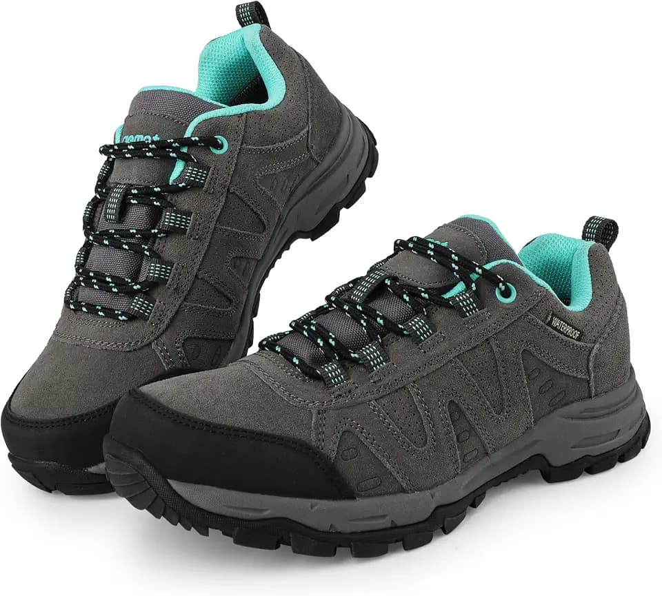 riemot Damen Wanderschuhe Wasserdicht, Leichte Trekkingschuhe mit Wildleder