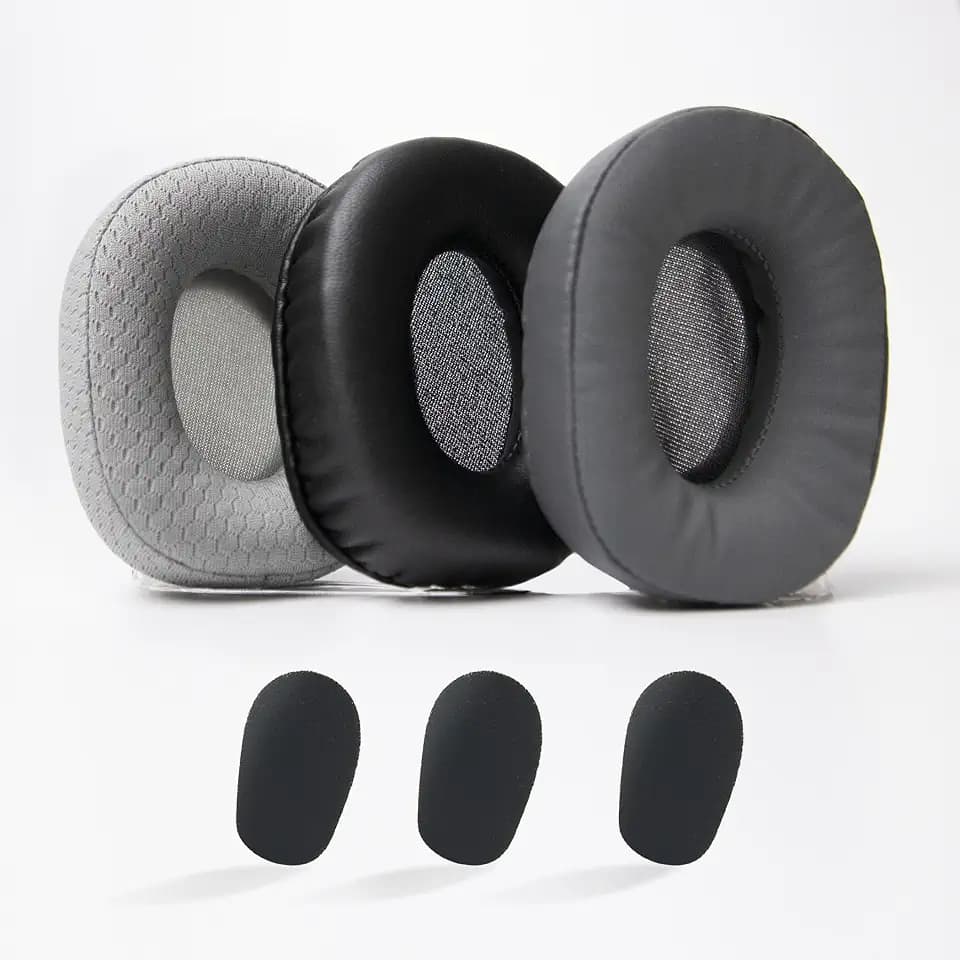 Ear Cushion for BlueParrott B450-XT B550-XT B650-XT, Replacement Earpad for Blue Parrott Headset 450/Blueparrott Bluetooth Truckers Headset (3 PCs and 3 PCs Microphone Foam)