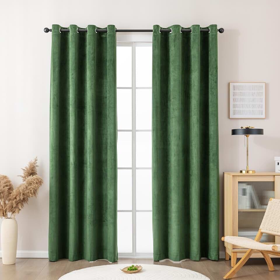 Sonive 100% Blickdichte Vorhänge mit Ösen Gardinen 2 Stück H250xB145cm