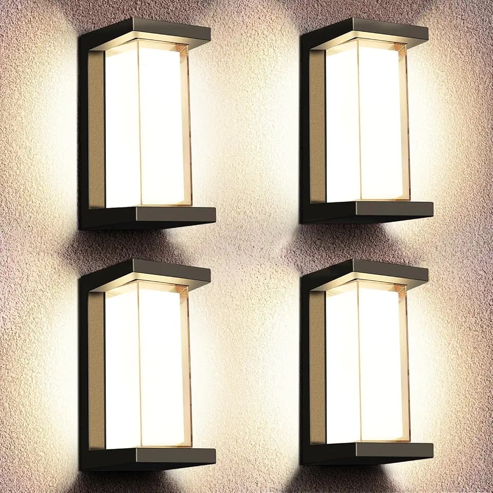 Juyace 4 Pack 18W Modern Outdoor Wall Light Fixture Exterior Sconce Patio