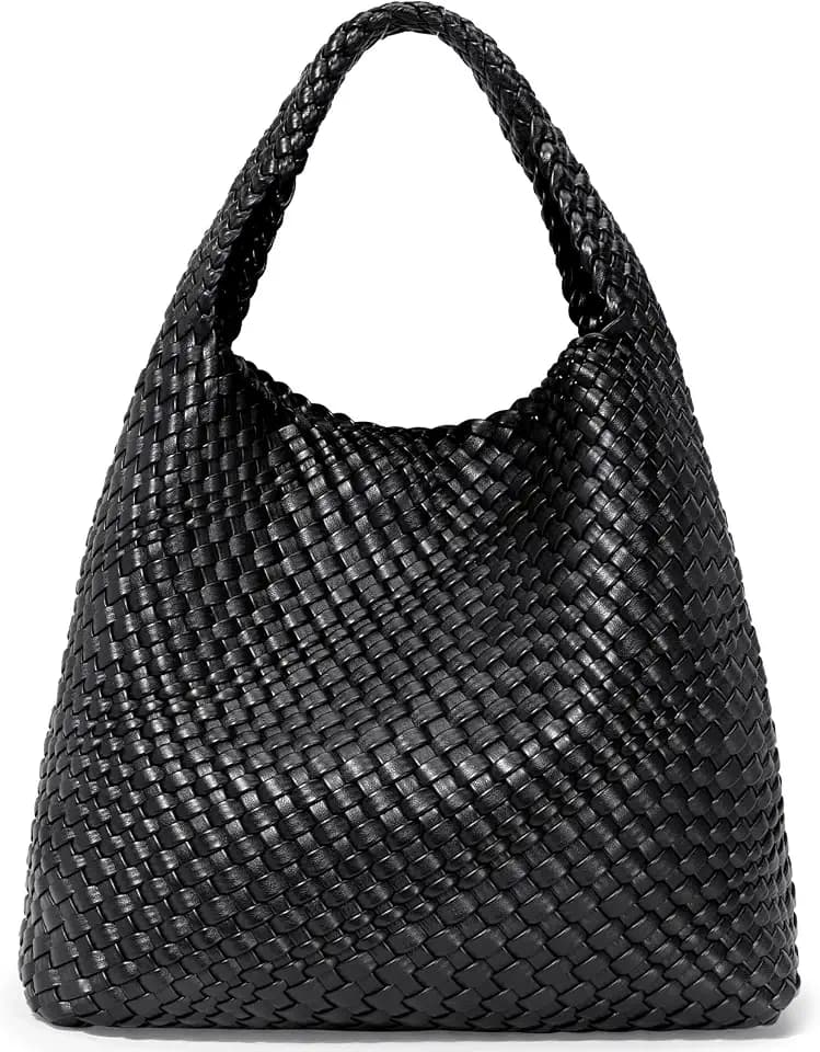 oscaurt Tragetasche für Damen, gewebte Ledertasche, gewebte Tragetasche, Damen-Handtaschen, Schultertaschen, Einkaufstasche, Top-Griff, Tasche mit Beutel, Geldbörse