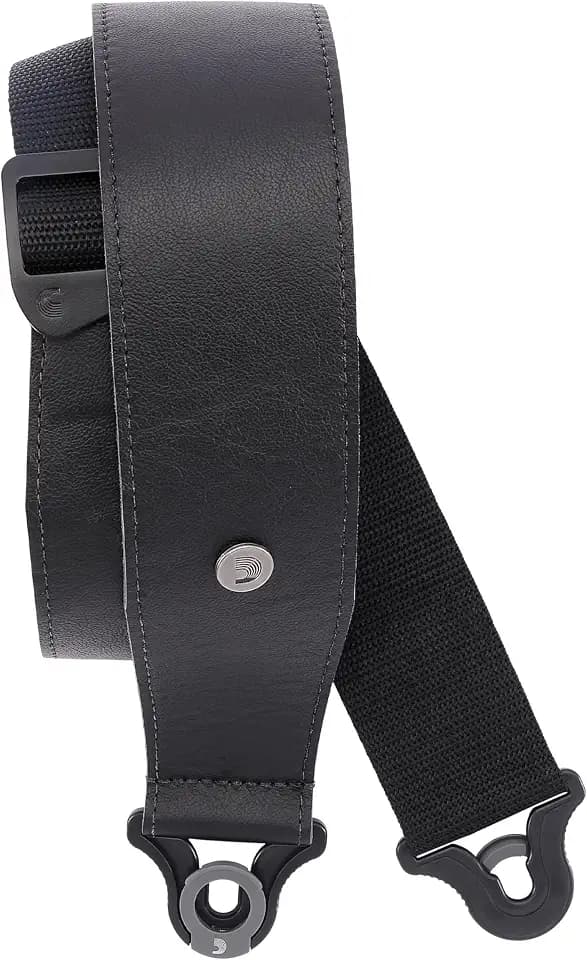 Planet Waves D'Addario Auto Lock Leather Guitar Strap 2.5" Black