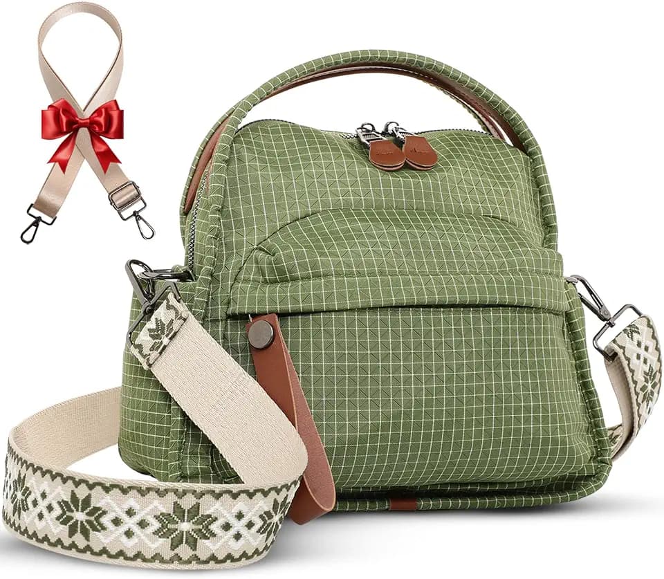 Nylon Top Handle Crossbody Bags for Women with 2 Adjustable Straps