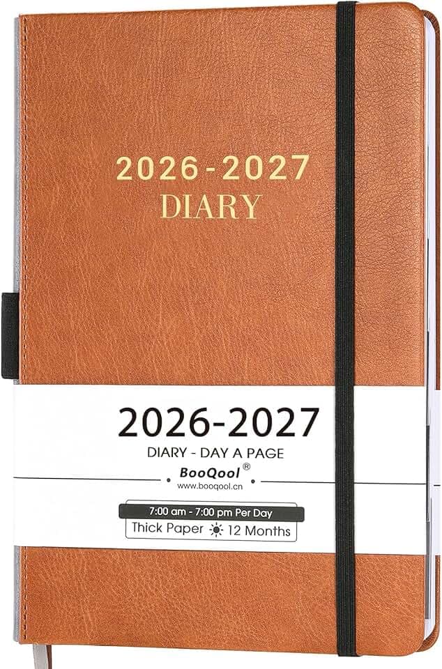 BooQool kalender 2026/2027 - terminplaner 2026 2027 A5, kalender 2026 buchkalender von Juli 2026 bis June 2027, Monatliche Registerkarten, Innentasche, 14,8 cm x 21,4 cm