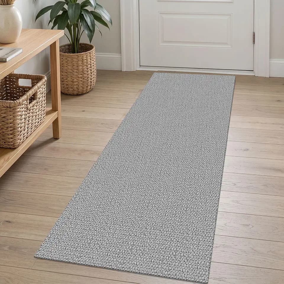 EARTHALL Washable Runner Rug, Non Slip Entry Runner, 2x5 Ft, Heather Gray